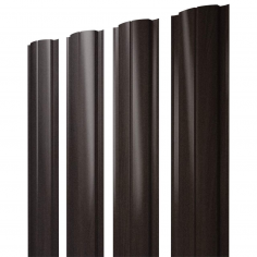Штакетник Полукруглый Slim с прямым резом 0,45 Print Elite Coffee Wood Blesk TwinColor
