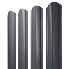 Штакетник Полукруглый Slim фигурный 0,5 Velur X RAL 7024 мокрый асфальт