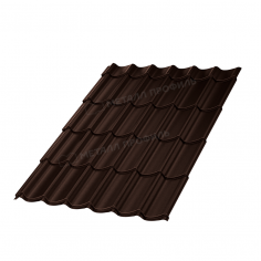 Металлочерепица МП Ламонтерра (VALORI-20-DarkBrown-0.5)