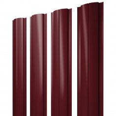 Штакетник Полукруглый Slim с прямым резом 0,5 Satin Matt RAL 3005 красное вино
