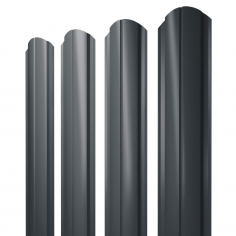 Штакетник Полукруглый Slim фигурный 0,5 Drap TX RAL 7016 антрацитово-серый