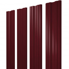 Штакетник Twin с прямым резом 0,45 Drap RAL 3005 красное вино
