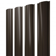 Штакетник Полукруглый Slim с прямым резом 0,5 PurPro RR 32 темно-коричневый