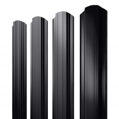 Штакетник Прямоугольный фигурный 0,45 Drap-double TX RAL 9005 черный