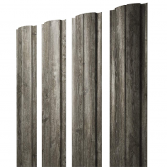 Штакетник Полукруглый Slim с прямым резом 0,45 Print Elite Nordic Wood TwinColor
