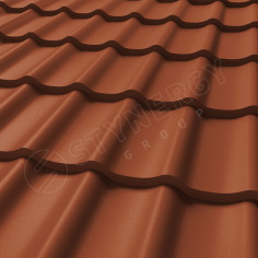 Металлочерепица СМ Классик Rooftop Бархат® RAL 8004 0.50